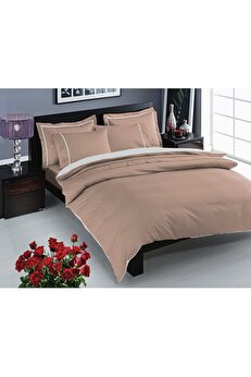 STOREMAX Prestige Düz%100 Pamuk Nevresim Takımı, Cappucino, Çift Kişilik 1014773