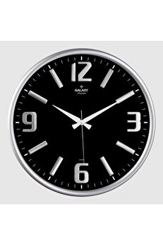 STOREMAX Premium Serisi Metal Çerçeveli Kabartma Rakamlı Camlı 35 CM Duvar Saati Gri 1014773