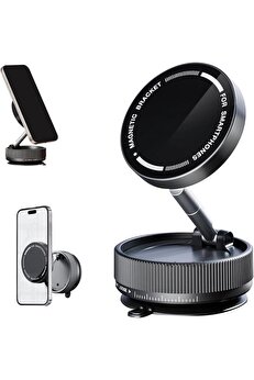 STOREMAX K10A KATLANABİLİR 360 DERECE HER YÖNE DÖNEBİLİR VACUM MAGNETİC ARAÇ TUTUCU TELEFON STANDI KİLİTLİ VA