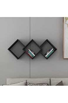 STOREMAX Duvar Rafı Ahşap Siyah 1014773