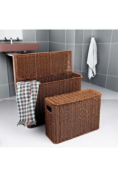 STOREMAX Wicker Serisi 2'li Diktördgen Hasır Kirli Sepeti ve Organizatör 1014773