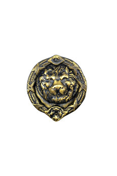 Toptan Bulurum Antika Tarz Dekoratif Pirinç Aslan Kapı Tokmağı, Taktak 185 mm, Antik