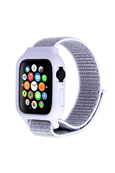 Buti̇k Ally Apple Watch 6-Se-5-4 44Mm / 3-2-1 42Mm Kayış Kordon Kılıf Si̇li̇kon-(5775)