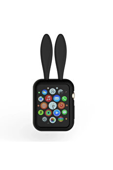 Buti̇k Ally Apple Watch 1-2-3-4 42Mm Tavşan Fi̇gürü Si̇li̇kon Kılıf-(5775)