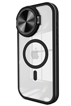 Buti̇k İphone 11 Kılıf Teleskop Lens Magsafe Si̇li̇kon Kapak - Si̇yah-(5796)