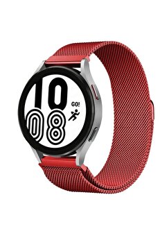 Toptan Bulurum Samsung Galaxy Watch 4 Metal Mıknatıslı Kordon - Kırmızı-(5796)