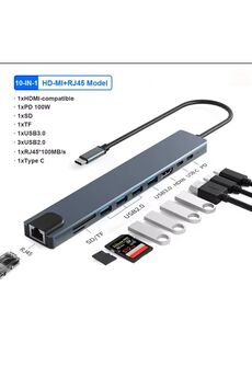 Evimdeyokyok Zr795 Type-C 10 İn 1 Pd Çevirici
