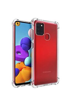 Buti̇k Sm Galaxy A21S (Sm-A12) Anti̇-Drop Shockproof Darbe Emi̇ci̇ Si̇li̇kon Kılıf-(5775)