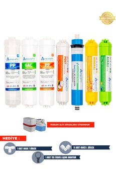 aquafit Su Arıtma Filtresi Kapalı Kasa İki Tarafı Ouick 7’Li Filtre Seti-12 İnç Kapalı Kasa Su Arıtma Cihazlarına Uyumlu-Nsf Onaylı Filtre