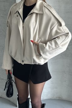 moda armanc Kadın Oversize Süet Bomber Ceket - Yeni Sezon Deri Trend Ceket
