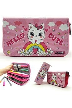 STOREMAX Kutusu Kedi Desenli Organizer Vegan Deri Üç Bölmeli 1088605