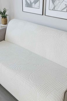 Decomia Home Carie Kabartmalı Yumuşak Tüylü Koltuk Örtüsü Çok Amaçlı Koltuk Şalı Kaymaz Süngerli