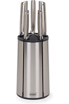 STOREMAX Joseph Elevate - Çelik Bıçak Atlıkarınca 5 Parçalı Set, Döner Paslanmaz Çelik Bıçak Bloğu, Japon Pas