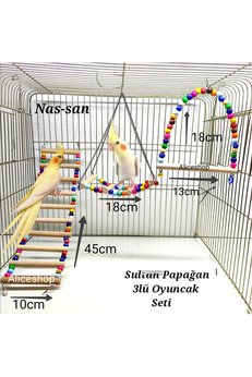 Alice Sultan Papağanı Ve Boyutundaki Kuşlar Için 3lü Oyuncak Seti