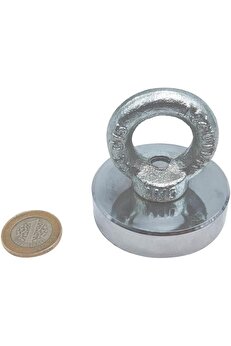 STOREMAX Güçlü Deniz Mıknatısı - Fishing Magnet - Neodyum Daimi Çelik Mıknatıs - Halkalı Pot Mıknatıs - Nikel