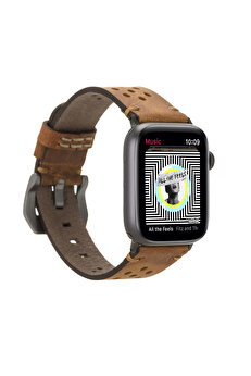 Eco Lounge Apple Watch Uyumlu Deri Kordon Vigo 42-44-45mm G19 Taba