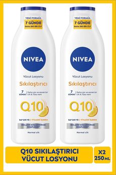 NIVEA Q10 Sıkılaştırıcı Vücut Losyonu 250ml 7 Günde Sıkılaştırıcı C Vitamini Nemlendirici X2 Adet