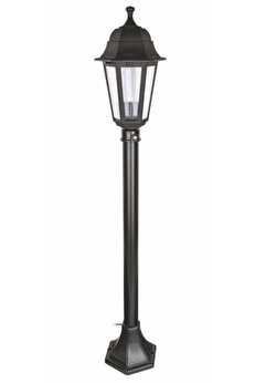 gizmurstore ZERPA 6854 Optik Altıgen Siyah Bahçe Direk 1 MT E27 Duy