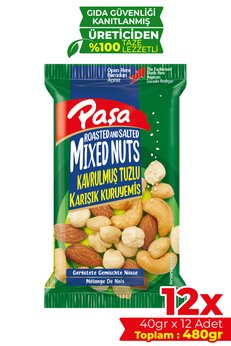 Paşa Kuruyemiş Kavrulmuş Karışık Kuruyemiş 40 gr X 12 Adet Tuzlu Karışık Kuruyemiş