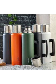 Go İthalat 1.5Lt Dağcı Termos Renkli̇ Kulplu Çi̇ft Ci̇darlı Paslanmaz Çeli̇k - Sızdırmaz Kapak = Bardak (5314)