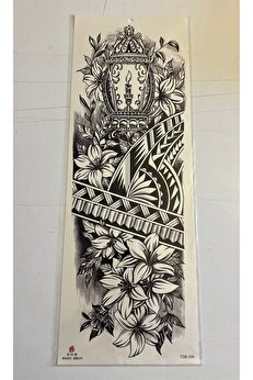 Ai̇rbrush Tattoo Tri̇bal Çi̇çek 1 Hafta Kalıcı Tam Kol Bacak Yapıştırma Geçi̇ci̇ Dövme 46 Cm
