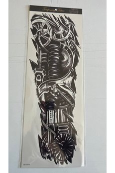Airbrush Tattoo Mekanik 1 Hafta Kalıcı Tam Kol Kaplama Bacak Yapıştırma Geçici Dövme 46 Cm