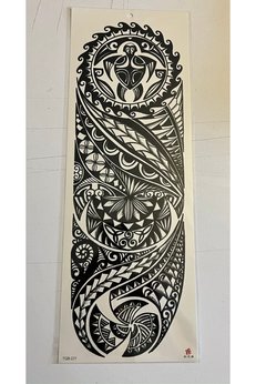 Airbrush Tattoo Maori Tribal 1 Hafta Kalıcı Tam Kol Bacak Yapıştırma Geçici Dövme 46 Cm