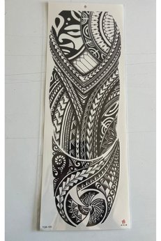 Airbrush Tattoo Dev Tribal 1 Hafta Kalıcı Tam Kol Kaplama Bacak Yapıştırma Geçici Dövme 46 Cm