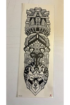 Airbrush Tattoo Kurt Maori 1 Hafta Kalıcı Tam Kol Bacak Yapıştırma Geçici Dövme 46 Cm