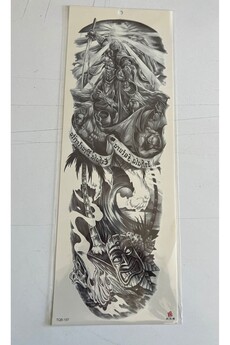 Airbrush Tattoo Savaş 1 Hafta Kalıcı Tam Kol Bacak Yapıştırma Geçici Dövme 46 Cm