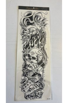 Airbrush Tattoo İskeletor 1 Hafta Kalıcı Tam Kol Kaplama Bacak Yapıştırma Geçici Dövme 46 Cm