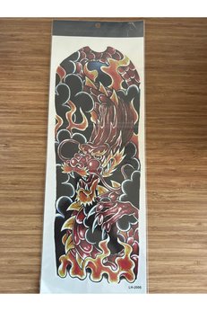 Airbrush Tattoo Ejderha 1 Hafta Kalıcı Tam Kol Bacak Yapıştırma Geçici Dövme 46 Cm