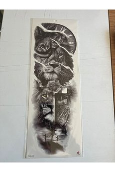 Airbrush Tattoo Aslan İsa 1 Hafta Kalıcı Tam Kol Kaplama Bacak Yapıştırma Geçici Dövme 46 Cm