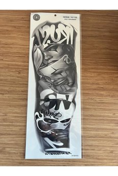 Airbrush Tattoo Maske 1 Hafta Kalıcı Tam Kol Bacak Yapıştırma Geçici Dövme 46 Cm