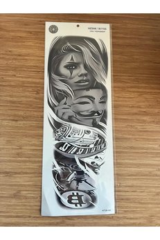 Airbrush Tattoo Maske 1 Hafta Kalıcı Tam Kol Bacak Yapıştırma Geçici Dövme 46 Cm
