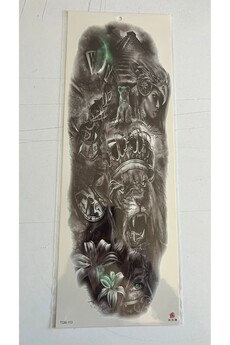 Ai̇rbrush Tattoo Prens Aslan 1 Hafta Kalıcı Tam Kol Bacak Yapıştırma Geçi̇ci̇ Dövme 46 Cm
