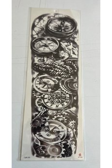 Airbrush Tattoo Saatler 1 Hafta Kalıcı Tam Kol Kaplama Bacak Yapıştırma Geçici Dövme 46 Cm