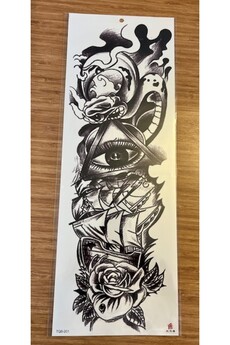 Ai̇rbrush Tattoo Göz Gemi̇ 1 Hafta Kalıcı Tam Kol Bacak Yapıştırma Geçi̇ci̇ Dövme 46 Cm