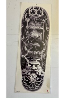 Ai̇rbrush Tattoo Aslan Zeus Kartal 1 Hafta Kalıcı Tam Kol Bacak Yapıştırma Geçi̇ci̇ Dövme 46 Cm