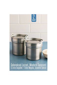 Toptan Bulurum 2 li Yoğurt Bakracı – Paslanmaz Çelik 5 Litre | Kapaklı, Hijyenik ve Dayanıklı