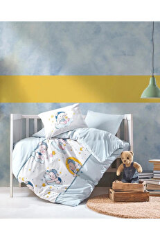 Eco Lounge BUĞZ Cotton Box Bebek Nevresim Takımı Bear Mavi