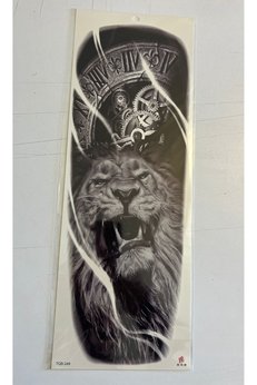 Airbrush Tattoo Aslan 1 Hafta Kalıcı Tam Kol Kaplama Bacak Yapıştırma Geçici Dövme 46 Cm