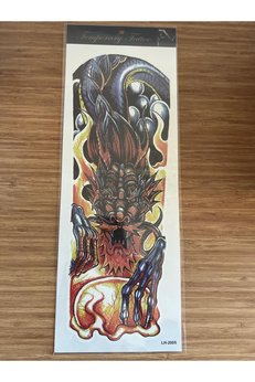 Airbrush Tattoo Canavar 1 Hafta Kalıcı Tam Kol Bacak Yapıştırma Geçici Dövme 46 Cm