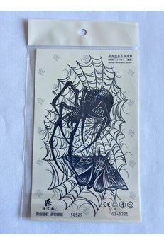 Airbrush Tattoo Örümcek Tuzağı 18X11 Cm Yarı Kalıcı Geçici Dövme