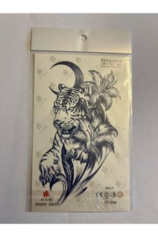 Airbrush Tattoo Kaplan Çiçek 18X11 Cm Yarı Kalıcı Hayalet Geçici Dövme Yapıştırma Dövme