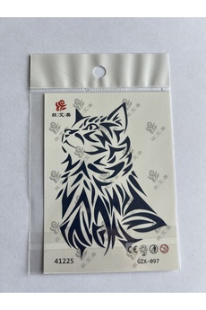 Airbrush Tattoo Kedi Minimal 11X8 Cm Yarı Kalıcı Geçici Dövme Yapıştırma Dövme