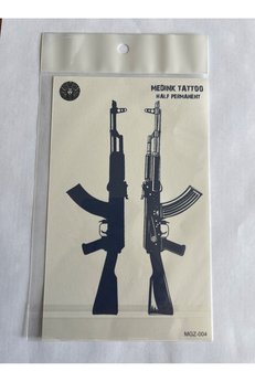Airbrush Tattoo Keleş Ak 47 18X11 Cm Yarı Kalıcı Hayalet Geçici Dövme Yapıştırma Dövme