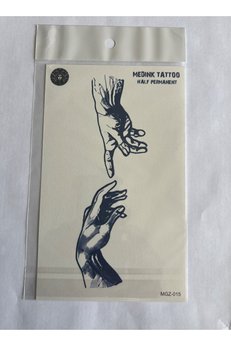 Airbrush Tattoo Ademin Eli 18X11 Cm Yarı Kalıcı Hayalet Geçici Dövme Yapıştırma Dövme