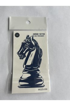 Airbrush Tattoo At Satranç 11X8 Cm Yarı Kalıcı Geçici Dövme Yapıştırma Dövme