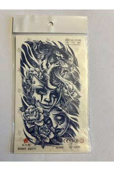 Airbrush Tattoo Kaplan Kız 18X11 Cm Yarı Kalıcı Hayalet Geçici Dövme Yapıştırma Dövme
